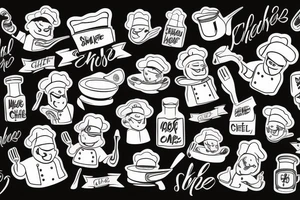 a wide-smiling chef tattoo idea