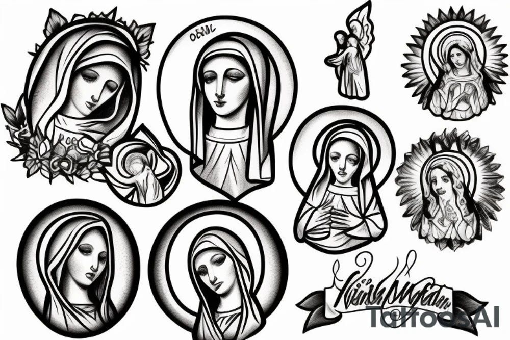 virgin mary tattoo idea
