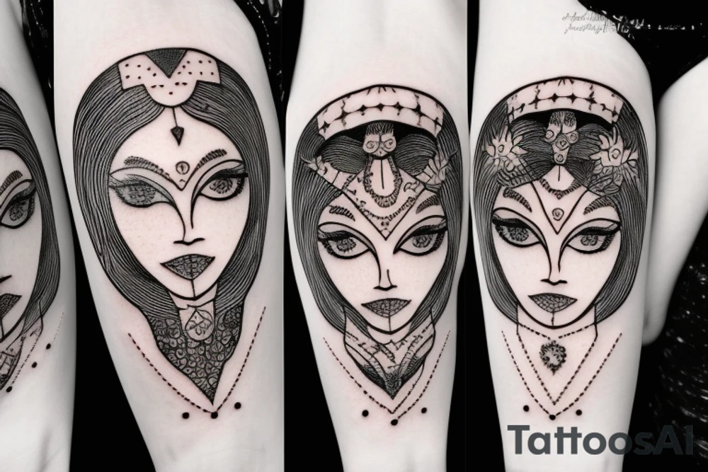 girl with moon tattoo idea