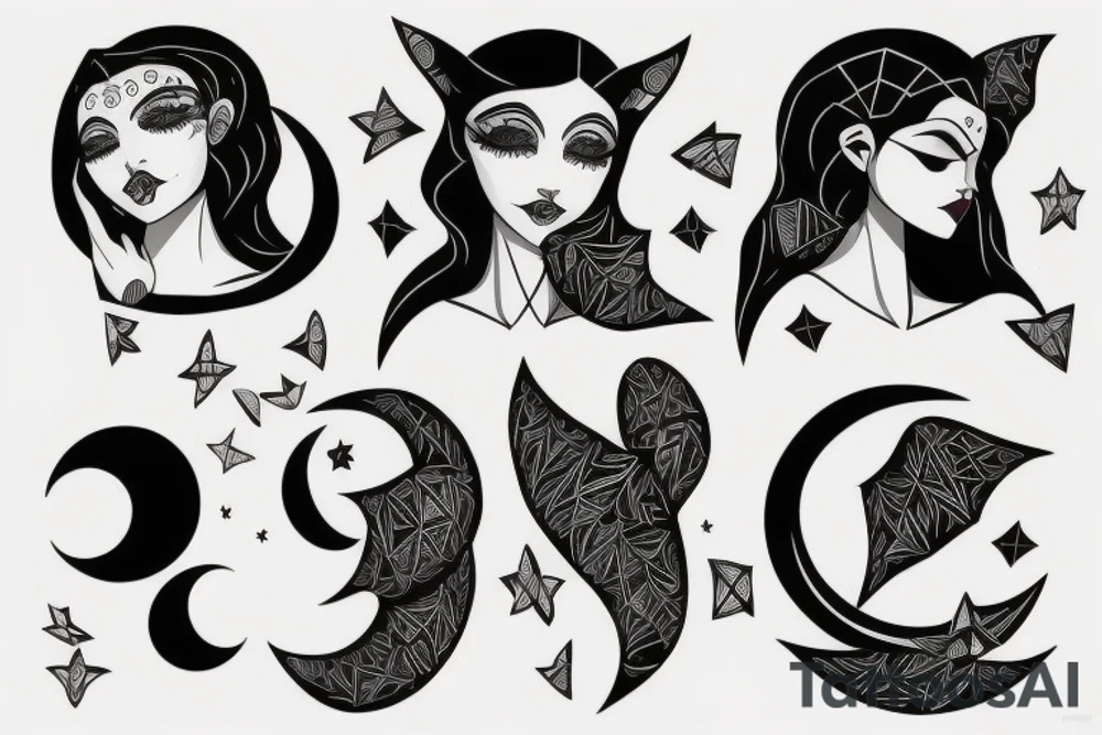 girl with moon tattoo idea