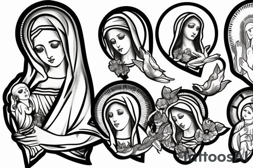virgin mary tattoo idea