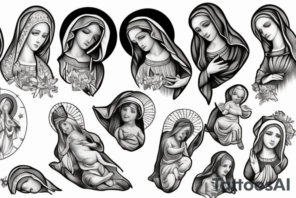 virgin mary tattoo idea
