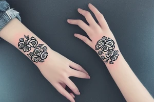Flowers round bracelet for wrist tattoo idea