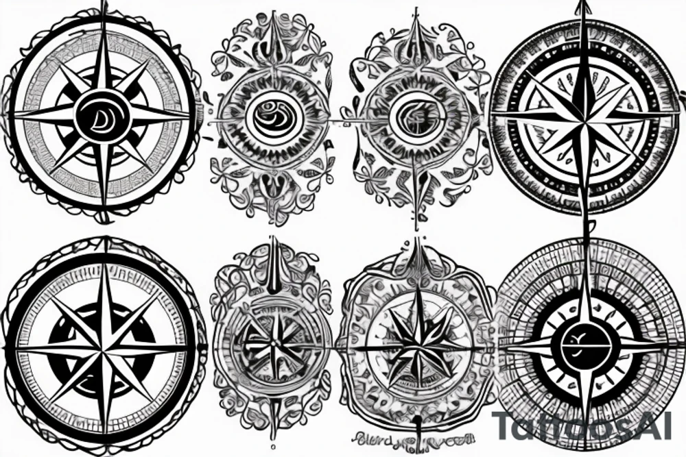 compass card tattoo idea