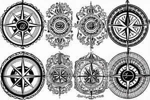 compass card tattoo idea