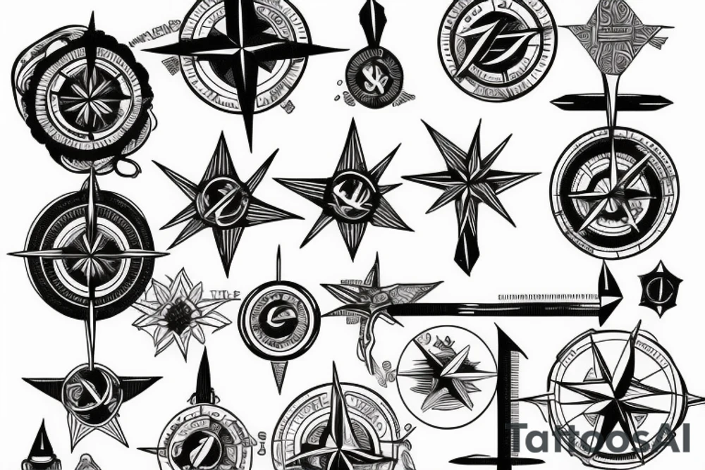 compass card tattoo idea