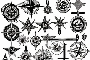 compass card tattoo idea