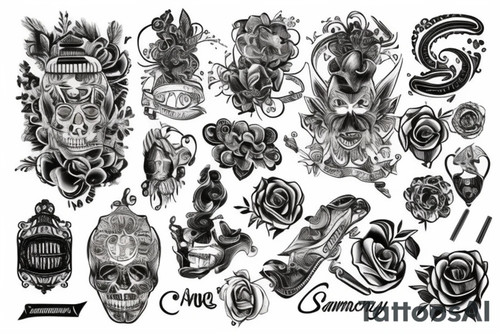 Czerwony samochód tattoo idea