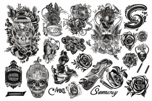 Czerwony samochód tattoo idea