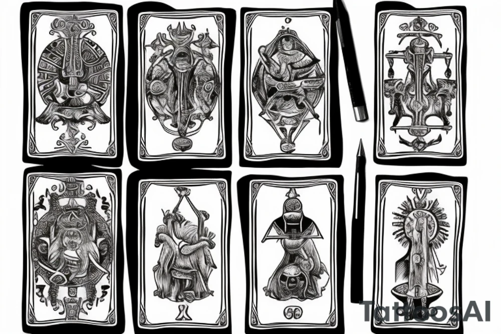 cart tarot world tattoo idea