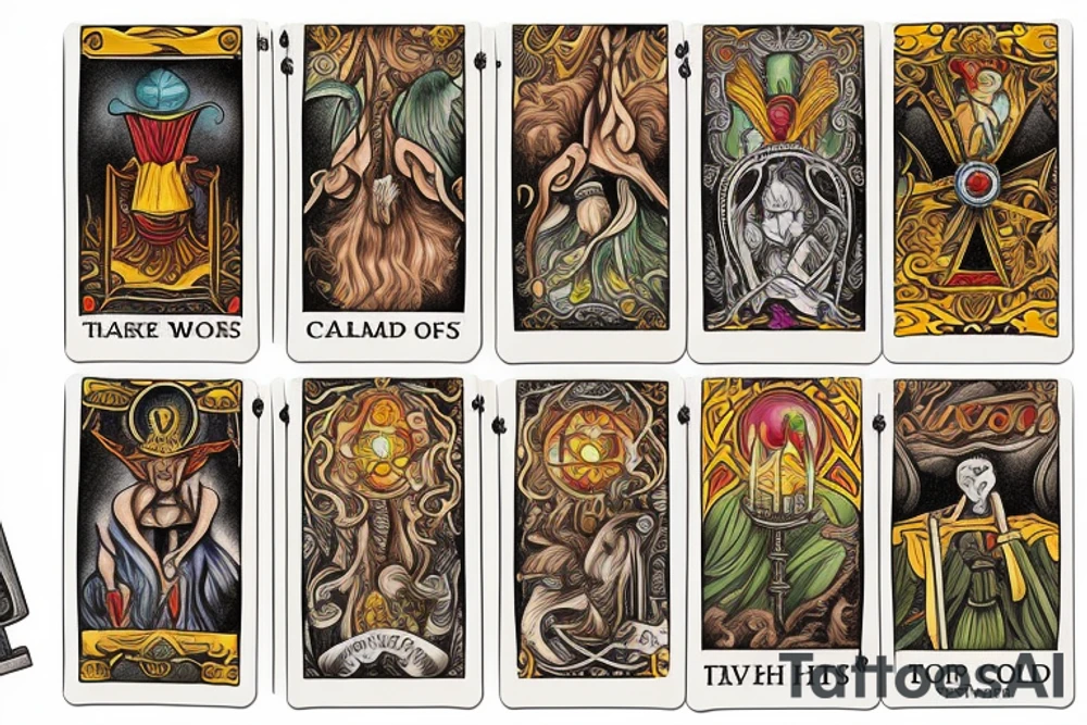 cart tarot world tattoo idea