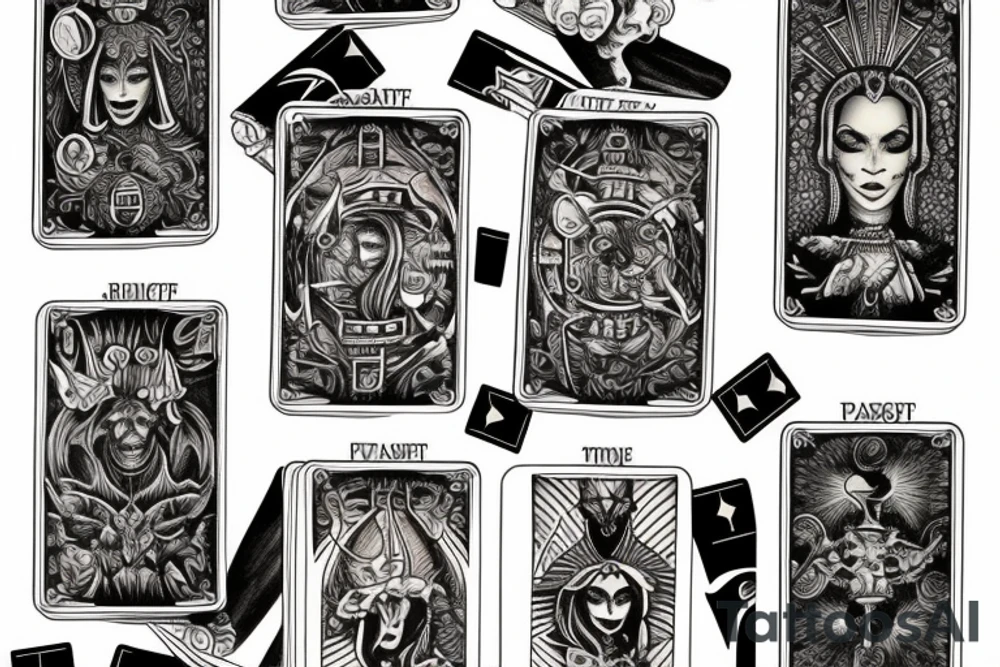 cart tarot world tattoo idea