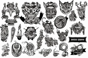 Czarny kot w sercu tattoo idea