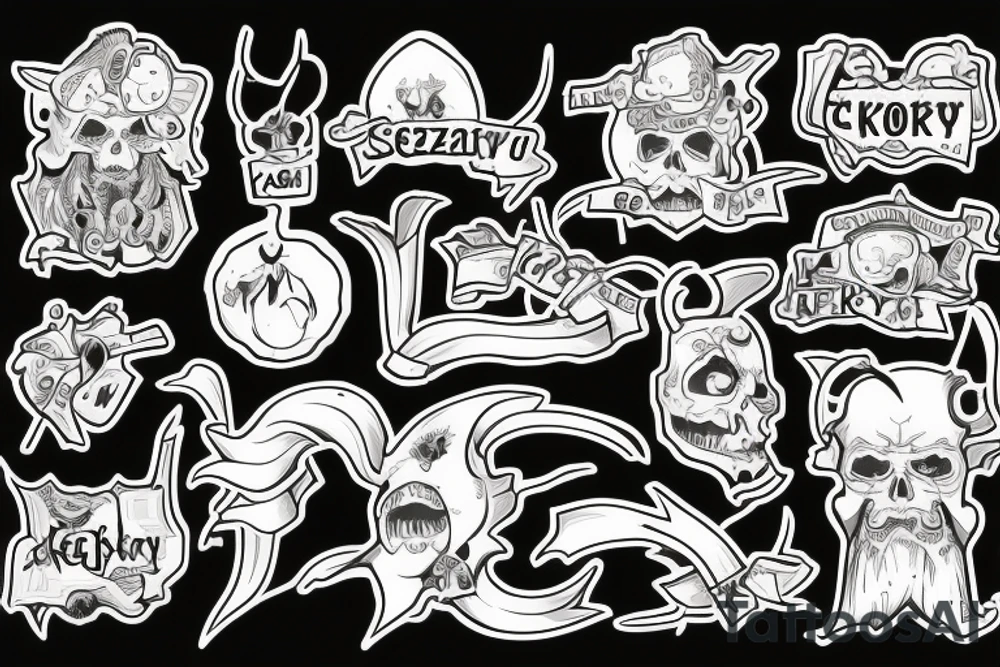 Czarny kot w sercu tattoo idea