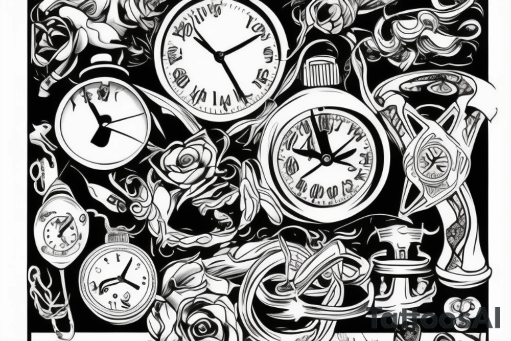 Time with pain tattoo idea