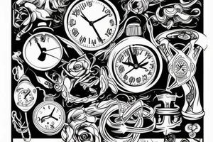Time with pain tattoo idea