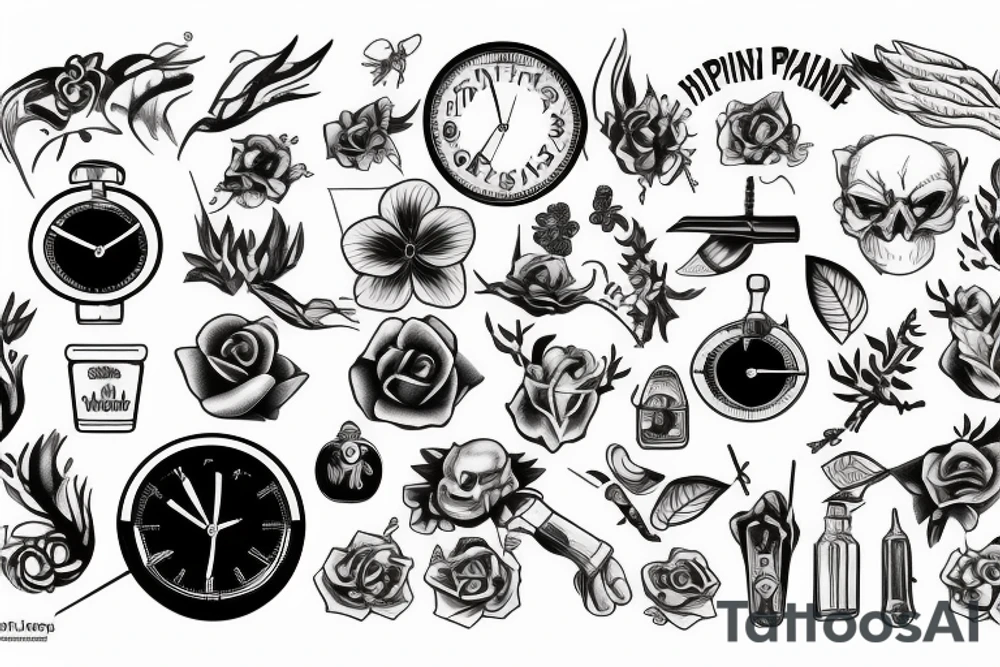 Time with pain tattoo idea