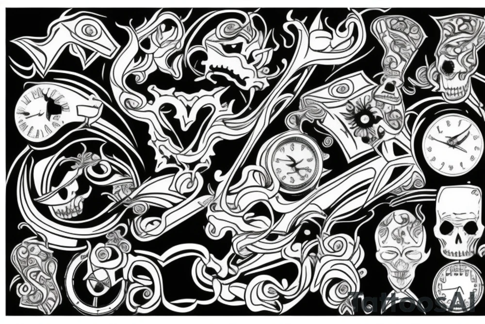 Time with pain tattoo idea
