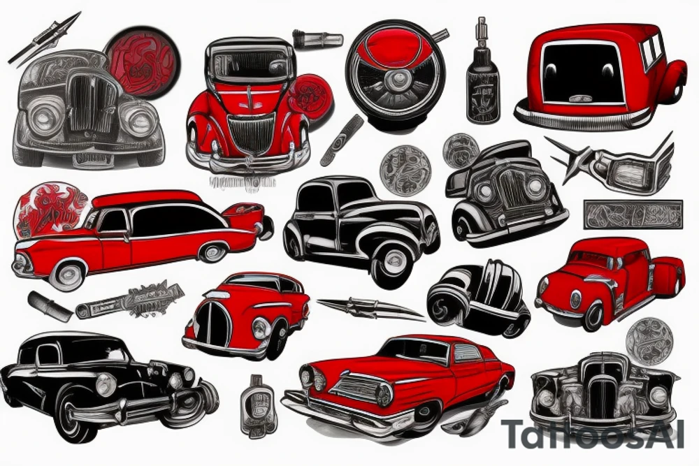 Red cars tattoo idea