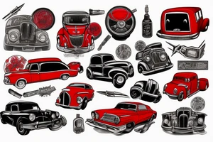 Red cars tattoo idea