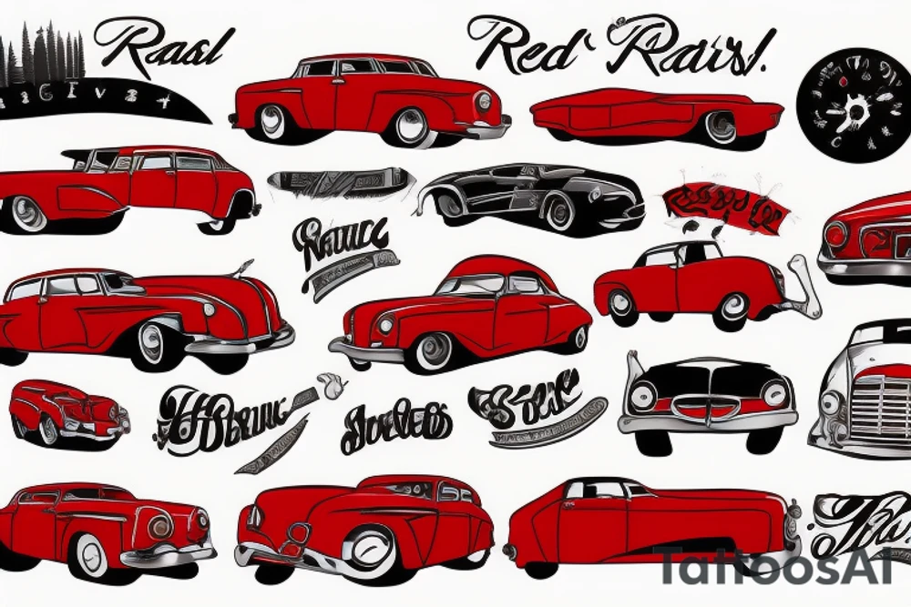 Red cars tattoo idea