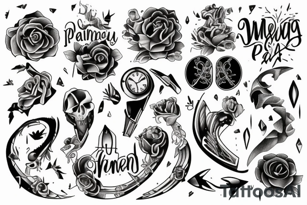 Time with pain tattoo idea