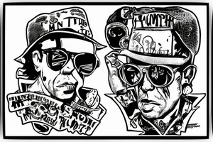 Hunter Thompson like gonzo jurnalism tattoo idea