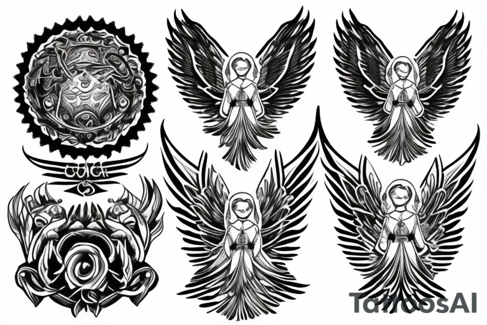 Angel shield tattoo idea