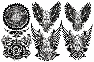 Angel shield tattoo idea