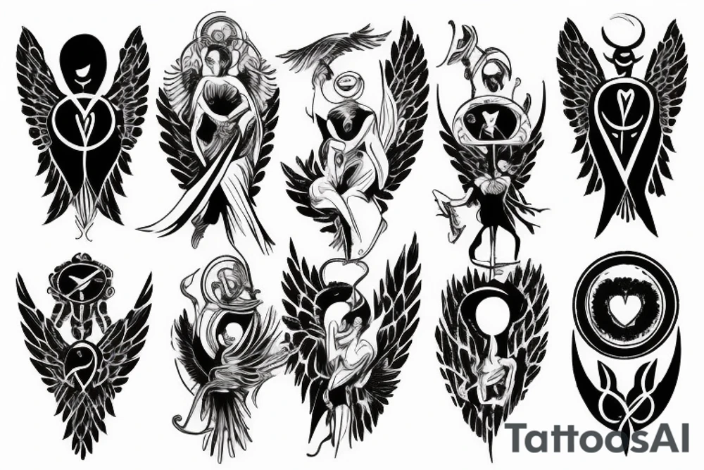 Angel shield tattoo idea