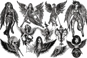 Angel warrior and shield tattoo idea