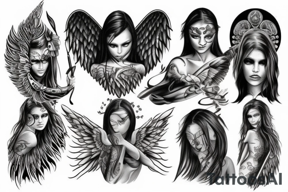 Angel warrior tattoo idea