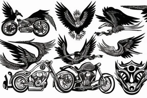 Rock bike eagle tattoo idea