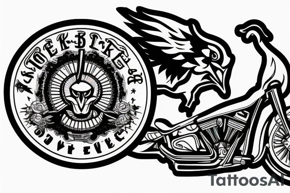 Rock bike eagle tattoo idea