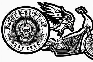 Rock bike eagle tattoo idea