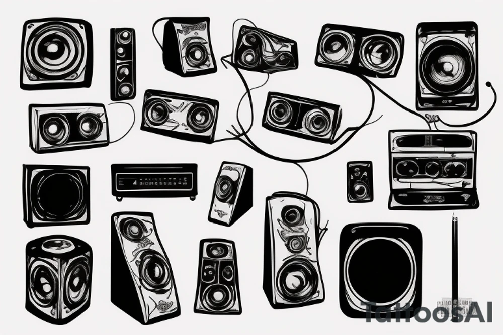 Sound system tattoo idea