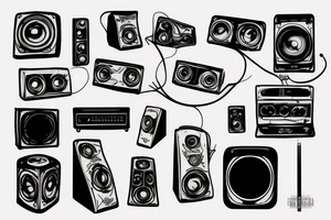 Sound system tattoo idea