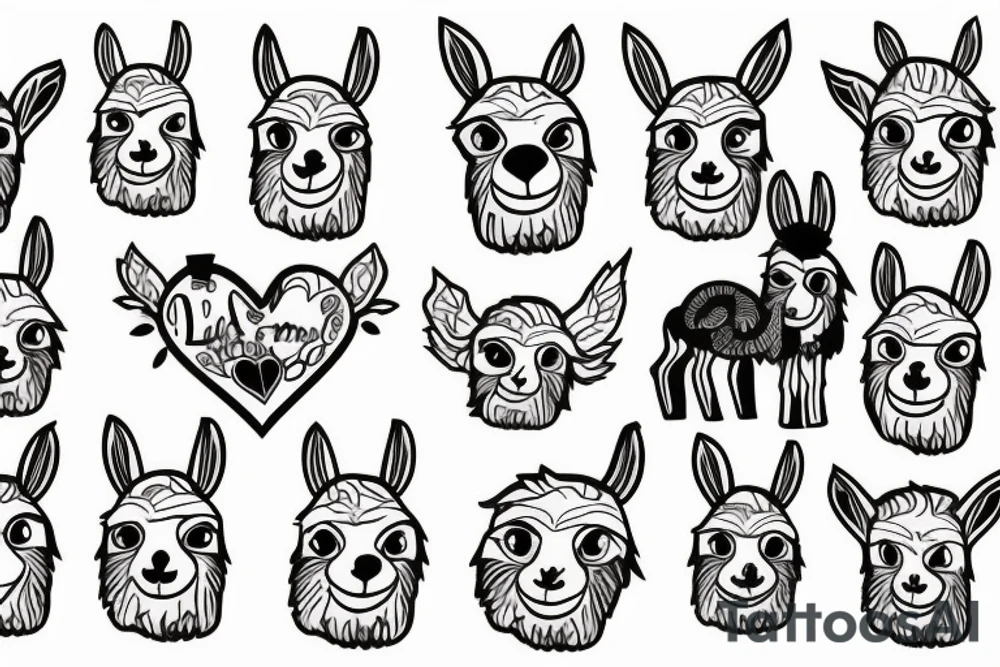 Llama into your heart tattoo idea
