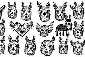 Llama into your heart tattoo idea
