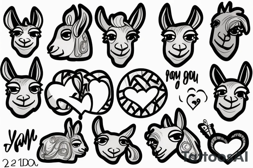 Llama into your heart tattoo idea