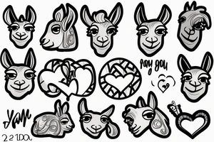 Llama into your heart tattoo idea