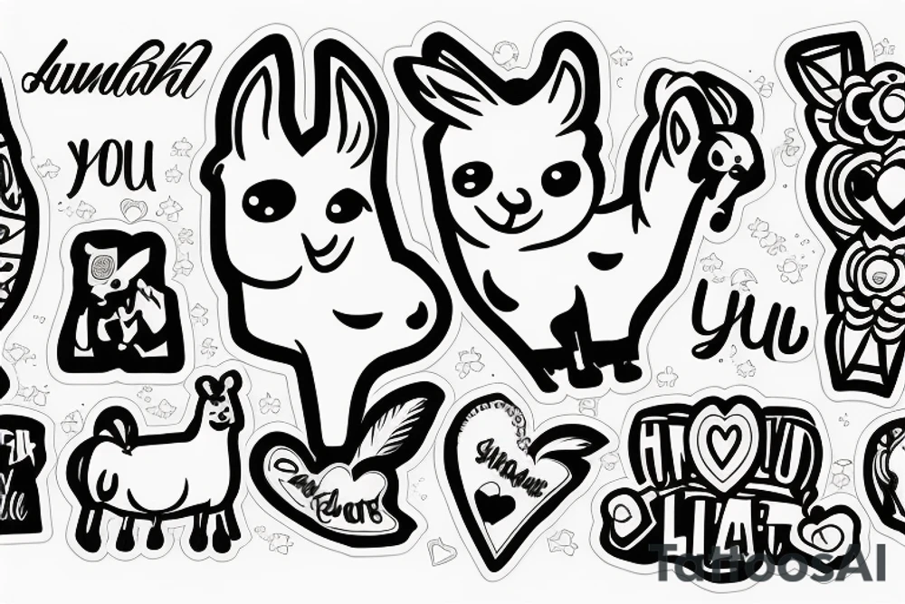Llama into your heart tattoo idea