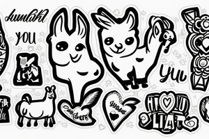 Llama into your heart tattoo idea
