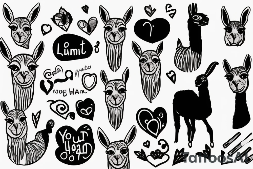 Llama into your heart tattoo idea