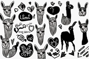 Llama into your heart tattoo idea