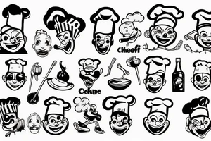 a wide-smiling chef popeye tattoo idea