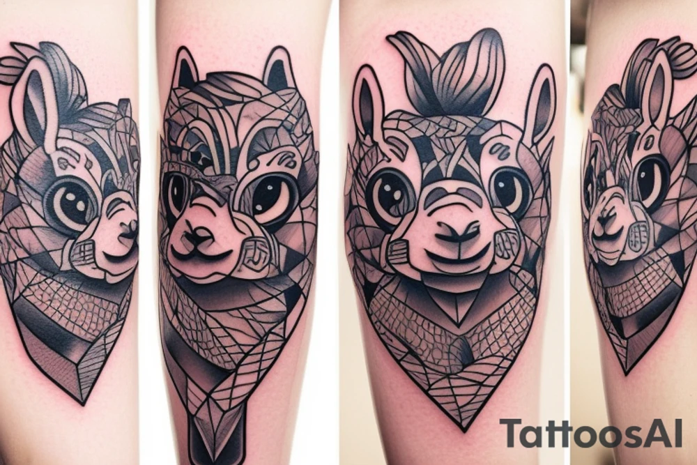 Llama heart tattoo idea