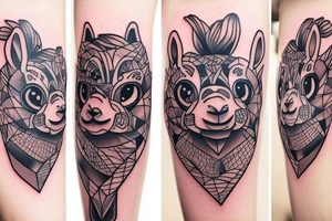 Llama heart tattoo idea