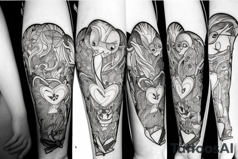 Llama heart tattoo idea