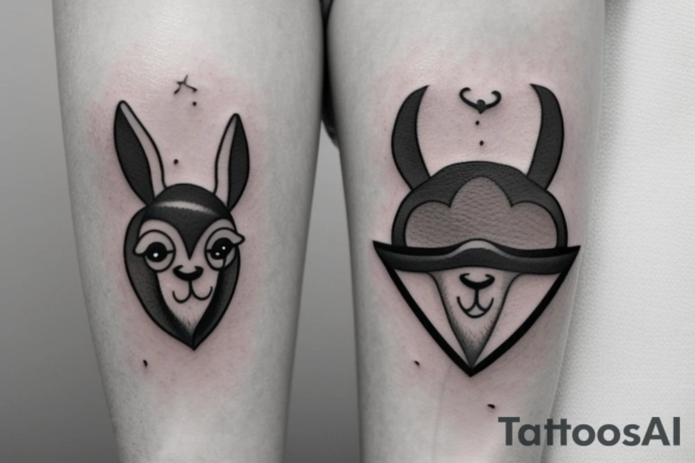 Llama heart tattoo idea